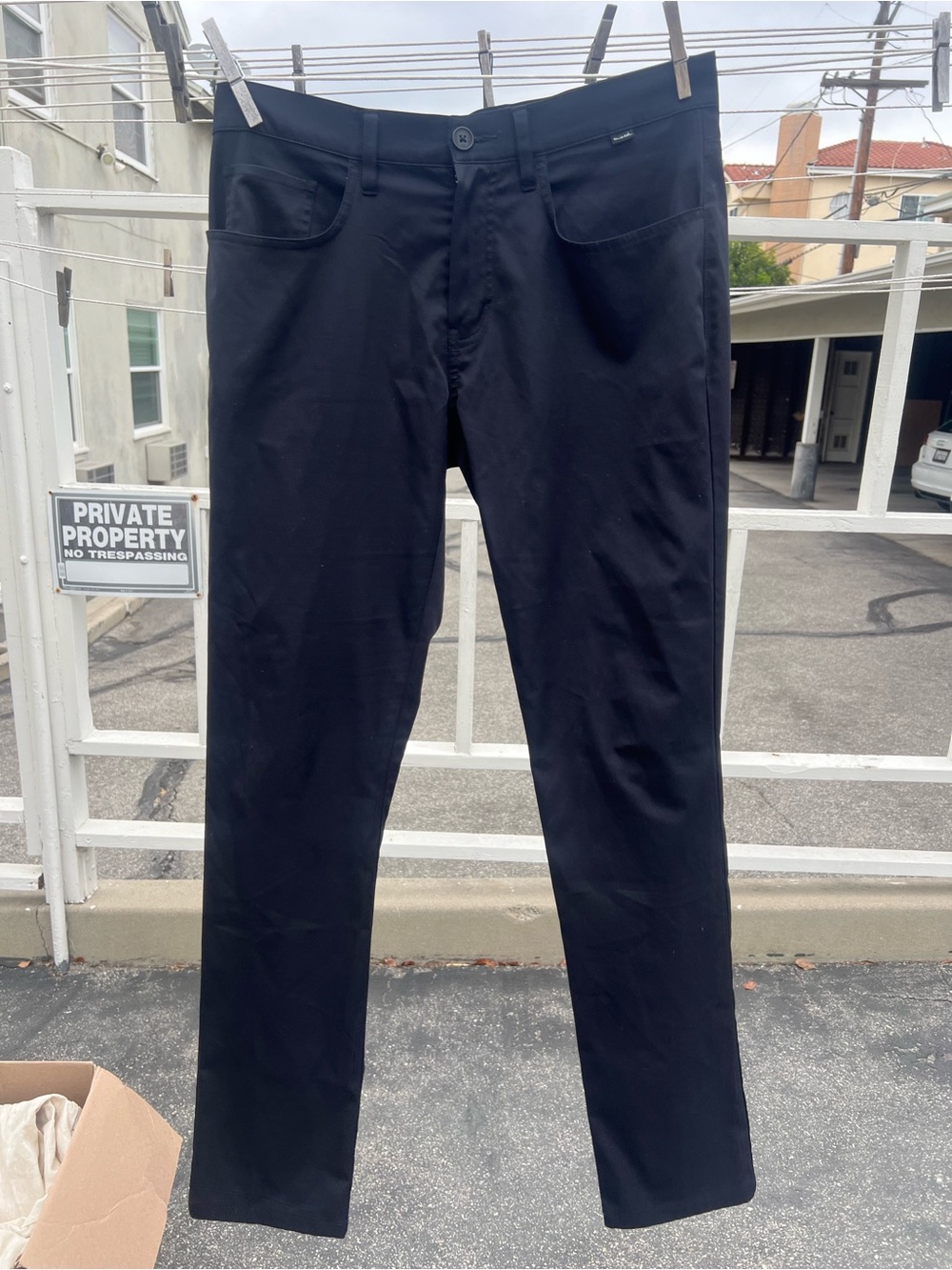Men's Slim Straight Black Golf Pants
